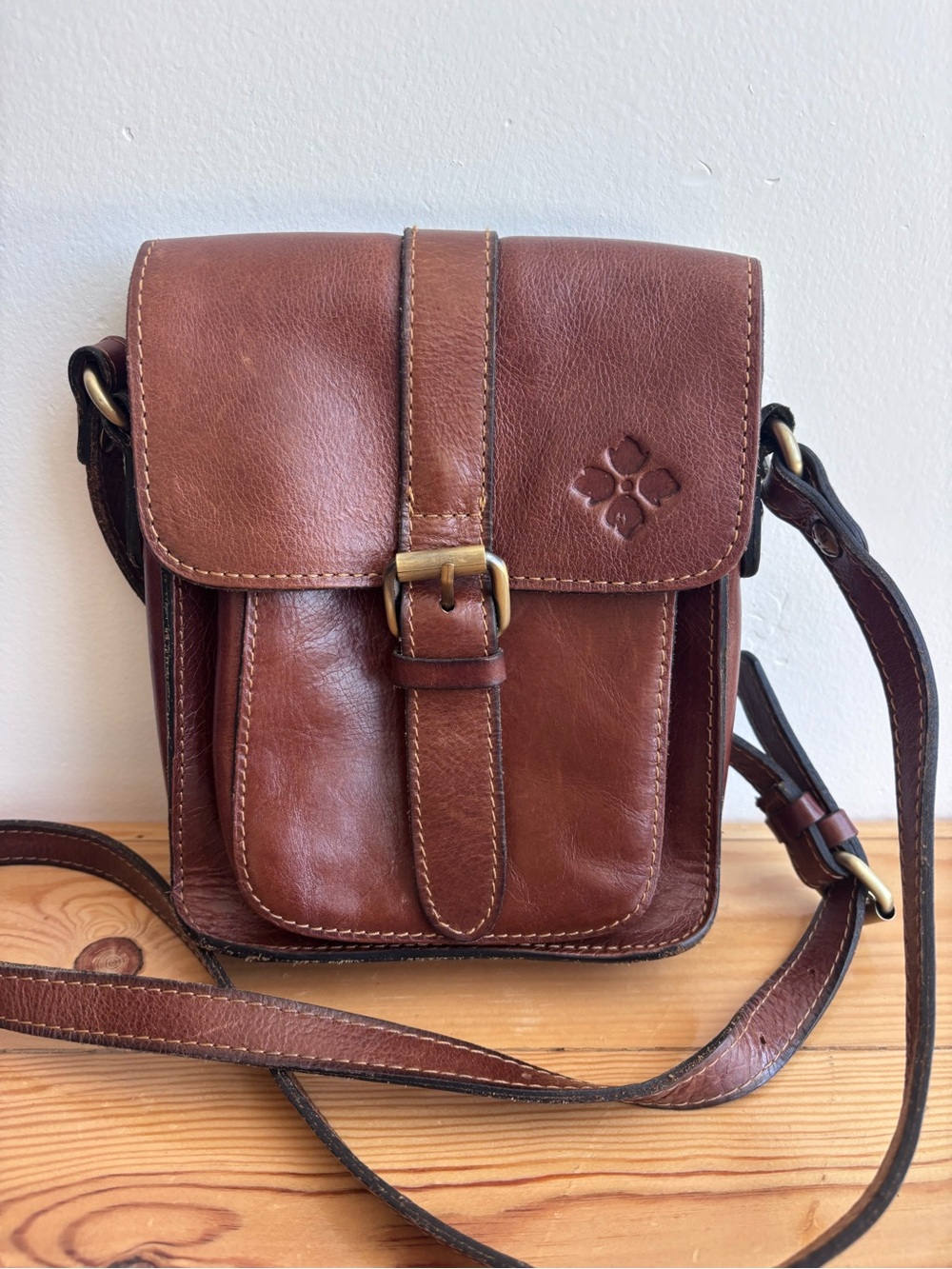 PATRICIA NASH CASCINA CROSSBODY BAG with Buckle LEATHER Cognac - Picture 3 of 15